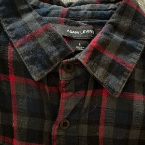 Adam Levine Black & Red Plaid Large Flannel